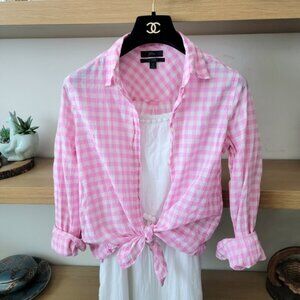 J.Crew pink gingham shirt Cottage style